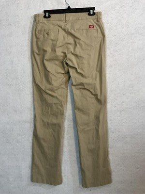 Dickies Pants Womens 10 Beige Relaxed Fit Khakis Stretch Workwear Twill Casual
