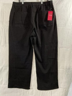 Emmioo Pants Womens 2XL Black Fleece Lined Chino Stretch Relaxed Fit Pockets