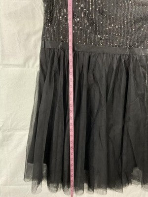 Berylove Dress Womens 2XL Black One Shoulder Sequin Tulle Fit Flare Party NWT