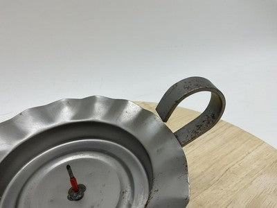 Rustic Metal Scroll Candle Holder Plate Stand Gray Home Table Centerpiece Decor
