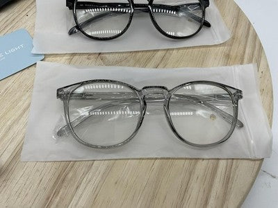 IBOANN Blue Light Blocking Glasses Women 51-20-140 Round 2 Pack Black Grey