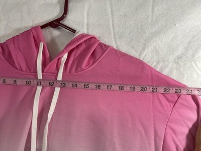 Korelayer Hoodie Womens Medium Pink Blue Ombre Pullover Kangaroo Pocket Soft