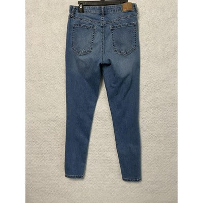 Aero Jeans Womens Blue Skinny Stretch Denim Mid Rise Five Pocket Casual