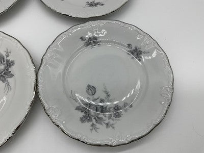 Vintage Winterling Bavaria Bread Plates Set Of 4 White Floral Germany Porcelain