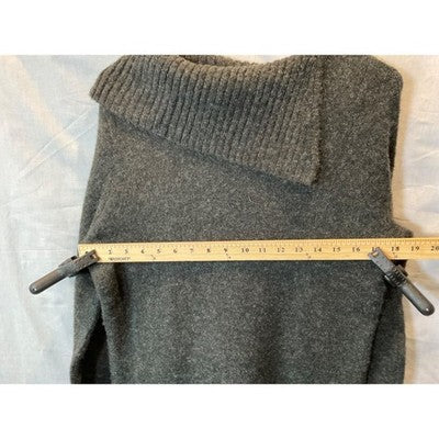 Cable Stitch Women's Med Charcoal Grey Long Sleeve Sweater Acrylic/Wool Blend