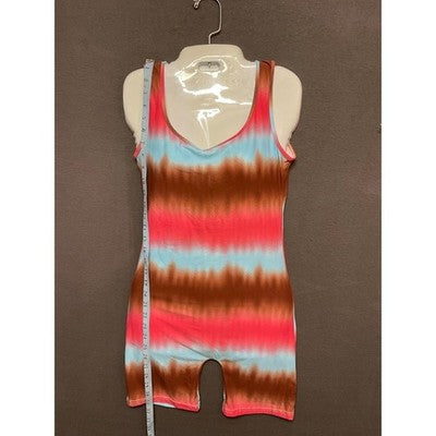 AQ-Sport Sleeveless Tie-Dye Romper Med Boho Festival Jumpsuit NWT