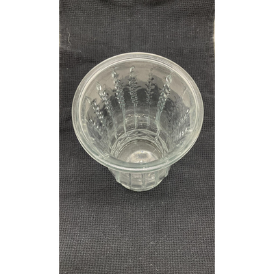 Clear Glass Flower Vase 8" Embossed Flared Design Home Decor Tabletop