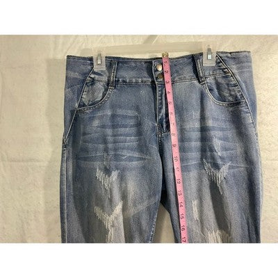 VIP Jeans Skinny Jeans Womens 13 Blue Distressed Ripped Denim Streetwear