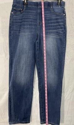 Liverpool Jeans Womens 14 Blue Medium Wash Straight Pull On Stretch Denim