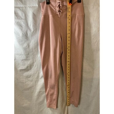 Women's It's Brand Pull-On Pink Ribbed Leggings Size Small, Stretchy Blend
