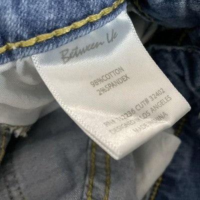 Between Us Jeans Womens 14 Blue Medium Wash High Rise Distressed Skinny Stretch