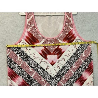 SHEIN Curve Tank Top Womens 4XL Pink Red Chevron Print Sleeveless Plus Size
