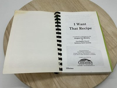 I Want That Recipe Singled Out Ministry Church Spiral Cookbook Recipes PB 2013