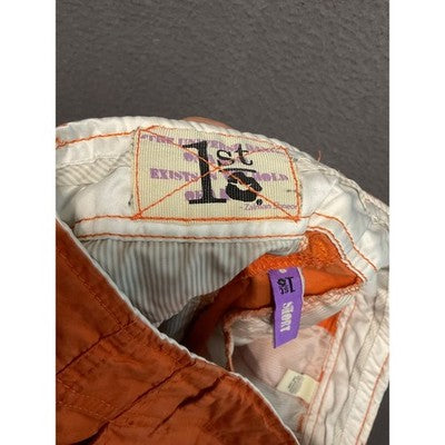 1st 15th orange shorts size S cotton spandex casual summer Y2K