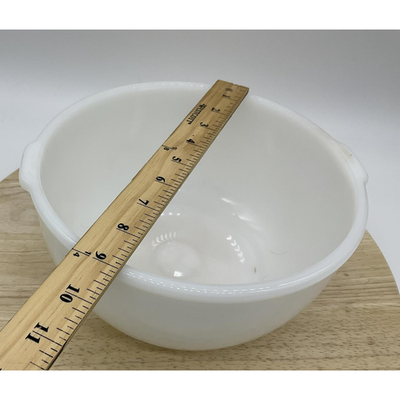 Glasbake 38CG White Milk Glass 4-Quart Mixing Bowl for Sunbeam Mixers VTG USA