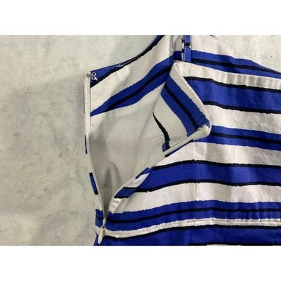 Gap Striped Sheath Dress Womens 14 Blue White Pockets Adjustable Straps Nautical