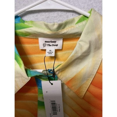 The Drop mscrissy Shirt Womens XL Multicolor Short Sleeve Button Up Hawaiian