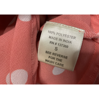 Truth Tank Top Womens Small Pink White Polka Dot Layered Ruffle Blouse Festival