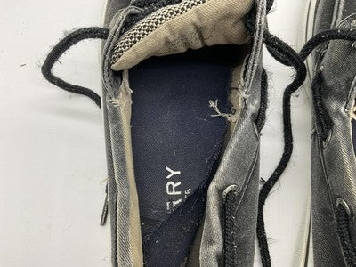 Sperry Shoes Mens 8.5 Gray Canvas Boat Top-Sider Memory Foam Lace Up Casual