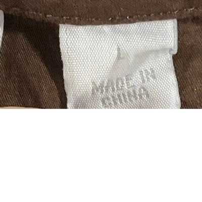 New York & Company Blouse Women L Brown Ruffle V-Neck Sleeveless Cotton Shell