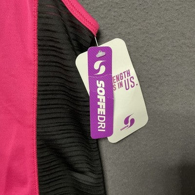 Soffe Dri Racerback Colorblock Athletic Tank Top Moisture Wicking Pink S NWT