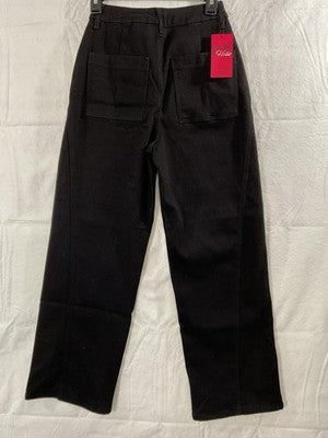 EMMIOL Jeans Womens XS Black Denim High Rise Straight Fleece Lined Thermal Warm
