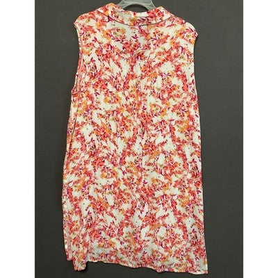 Ninety Clothing Co Women's L Button Front Sleeveless Floral Rayon Dress
