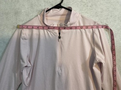 Athletic Works Pullover Womens XXL Pink 1/4 Zip Mock Neck Long Sleeve Stretch