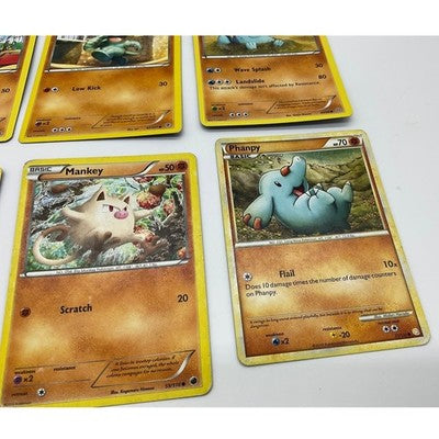 Pokemon Card Lot 6pc Cubone Machop Quagsire Geodude Mankey Phanpy TCG Fighting