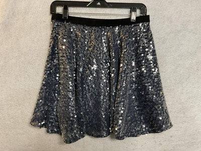 Rachel Rachel Roy Skirt Womens 4 Silver Sequin Skater Short Elastic Waist Party