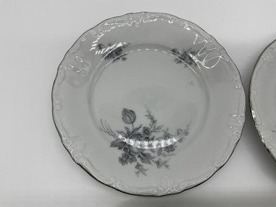Vintage Winterling Bavaria Bread Plates Set Of 4 White Floral Germany Porcelain