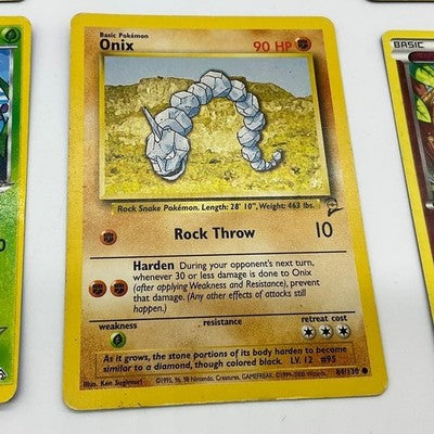 Pokemon TCG Card Lot 6pc Onix Base Set 2 Lotad Holo Jigglypuff Ralts Trainer
