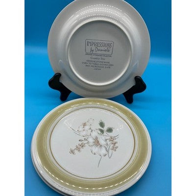 Vtg Impresions By Danielle Riverside Dinner Plates Set Of 3 Genuine Stoneware