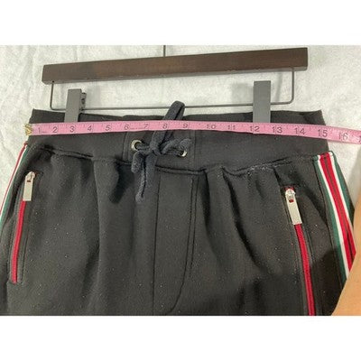 One Point One Joggers Mens XL Black Red Green Side Stripe Zipper Streetwear