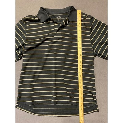 Champion Polo Shirt 2X Black Tan Striped Short Sleeve Collared Golf