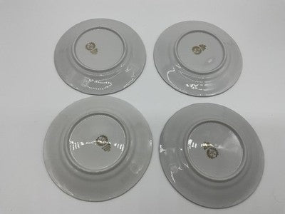 Vintage Winterling Bavaria Bread Plates Set Of 4 White Floral Germany Porcelain