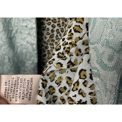 Bechamel Jacket Womens XL Green Floral Jacquard Leopard Lined Mint Vintage