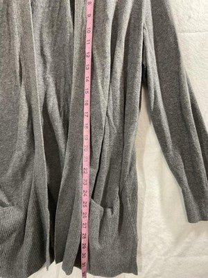 Croft & Barrow Cardigan Womens 1X Gray Open Front Knit Long Sleeve Pockets