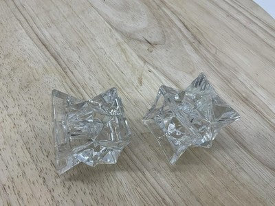 Clear Lead Crystal Candlestick Holders Set Of 2 Taper Candle USA Decor Tabletop