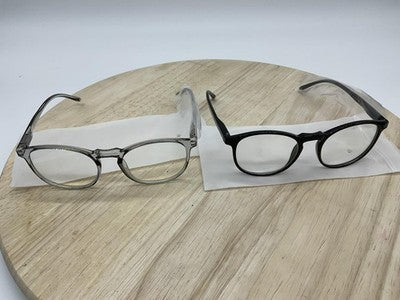 IBOANN Blue Light Blocking Glasses Women 51-20-140 Round 2 Pack Black Grey
