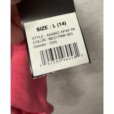 Adidas Sweatshirt Girls Large Medium Pink Logo Crewneck Pullover AA4662