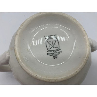 Vintage Sugar Bowl Unisex OS White Scalloped Ceramic Lidded Tea Service