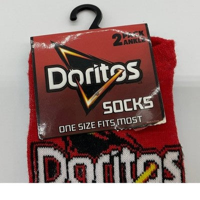 Doritos Ankle Socks Unisex OSFM Red Blue 2-Pack Nacho Cheese Cool Ranch Novelty
