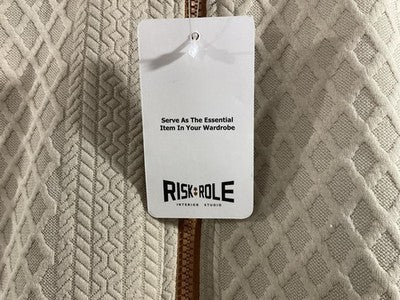RISKROLE Jacket Mens 3XL Beige Textured Track Full Zip Elbow Patch Geometric