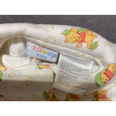 Disney Baby Winnie the Pooh Collard Sleeper Jumper 6-9M VTG Cotton Snap Closure