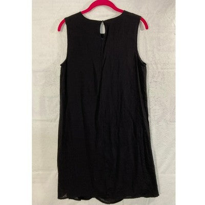 Wrangler Shift Dress Women Medium Black Crochet Lace Boho Sleeveless Mini