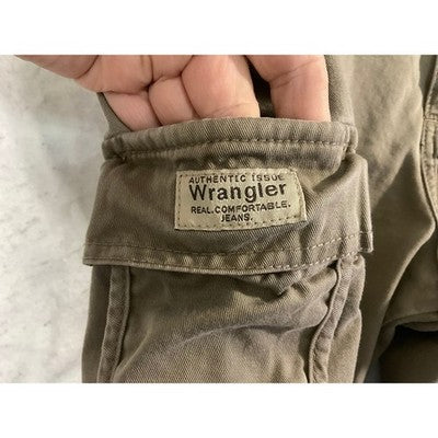Wrangler Cargo Shorts Mens 36 Khaki Tan Cotton Twill Relaxed Fit Workwear