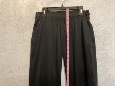 Reebok Pants Boy Large Black Track Woven Drawstring Waist Athletic Gym Pockets