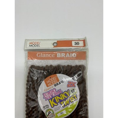 Glance 2X Jumbo Natural Kinky Twist 12" Crochet Hair Extensions Color 30