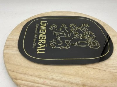 Lowenbrau Light & Dark Special Beer Advertising Sign Black Gold Plaque Vintage